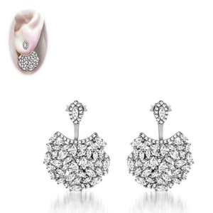 Marquise CZ Sterling Silver Ear Jacket Earrings