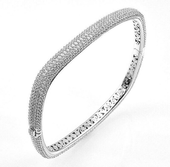 【SCENERITY】Square silver bracelet Amazon.com: 925 Sterling Silver Square Solid Chain Bracelet