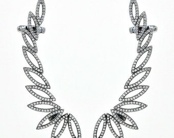 Maxwell & Piper Orecchini A Cerchio In Argento 925 Placcato Rodio Con Zirconi Pavé - 4 Cttw - Cerchio Pieno Di Pietre
