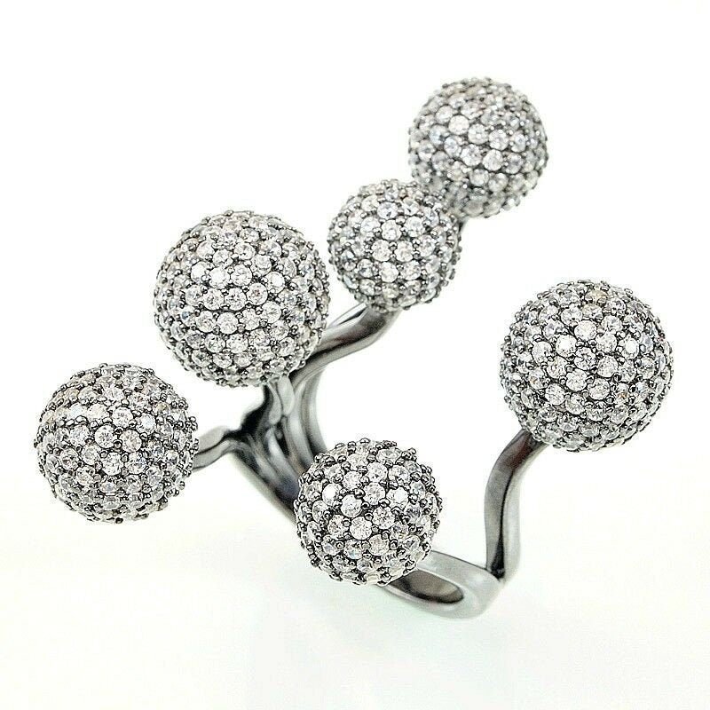 Elite Pave Prong Set CZ Sterling Silver ADJ Floating Six Etsy