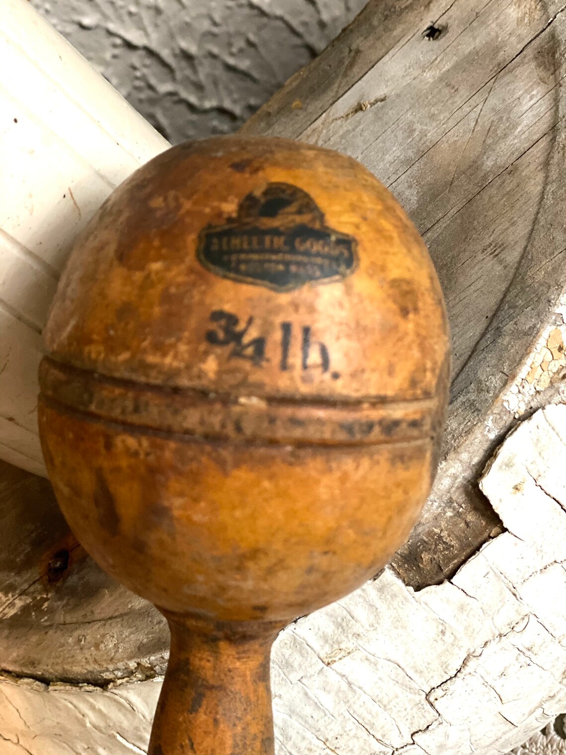 Vintage Wood Barbells 3/4lb Etsy