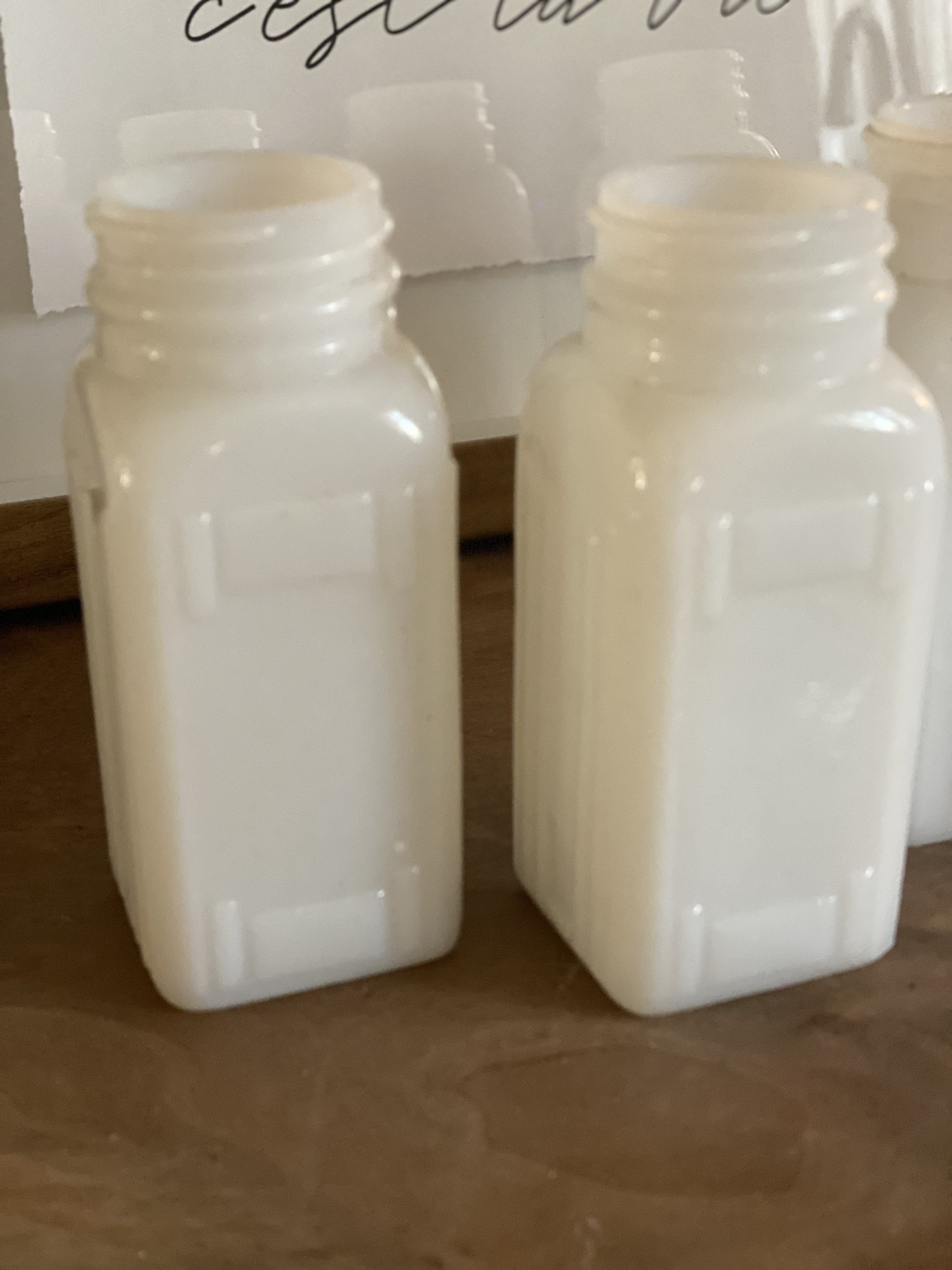 Set of Four Vintage Milk Glass Spice Jars Etsy