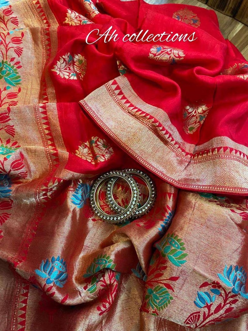 Exclusive Designer Pure Munga Silk Saree with Zari weaving border Pure Silk Saris on Sale