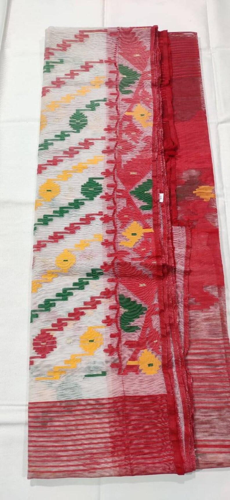 Exclusive Pure Handloom Dhakai Jamdani Saree with rich woven work Saris