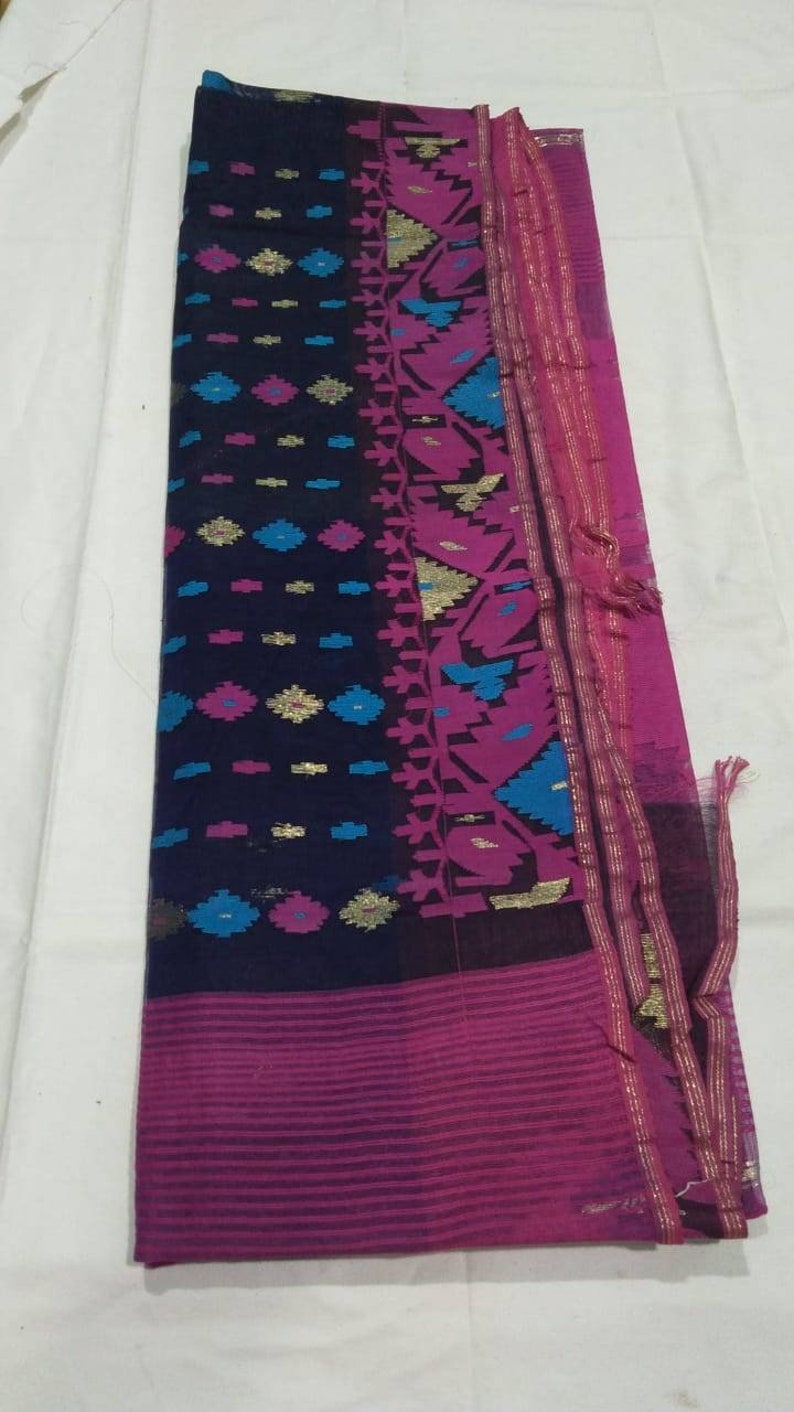 Exclusive Pure Handloom Dhakai Jamdani Saree with rich woven work Saris