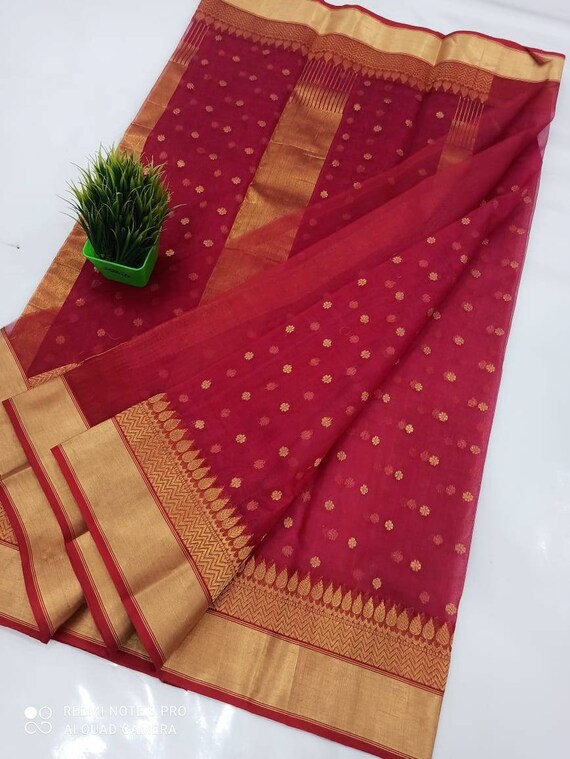 Exclusive Pure Handloom Chanderi Silk Saree rich weaving work Etsy