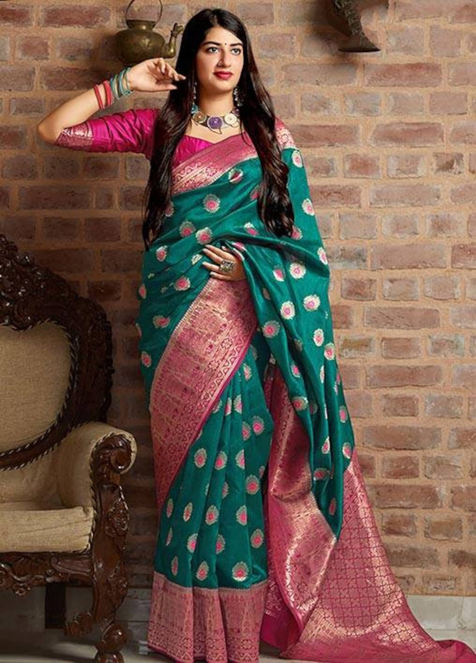 Exclusive Pure Banarasi Silk Saree Etsy