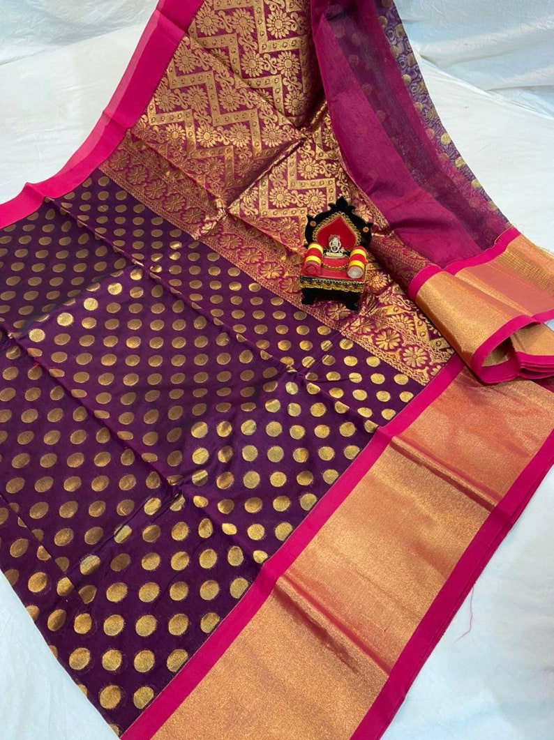 Exclusive Chanderi Kuppadam Silk Saree Rich Zari Woven Pure Handloom Silk Saris
