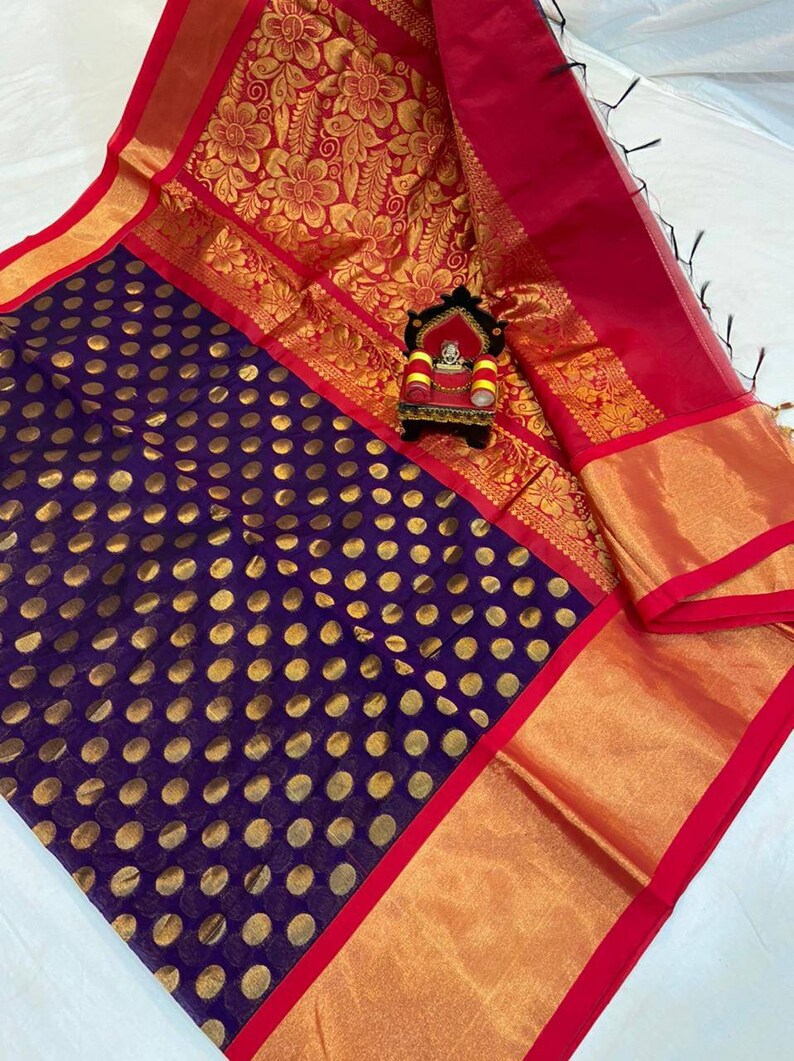 Exclusive Chanderi Kuppadam Silk Saree Rich Zari Woven Pure Handloom Silk Saris