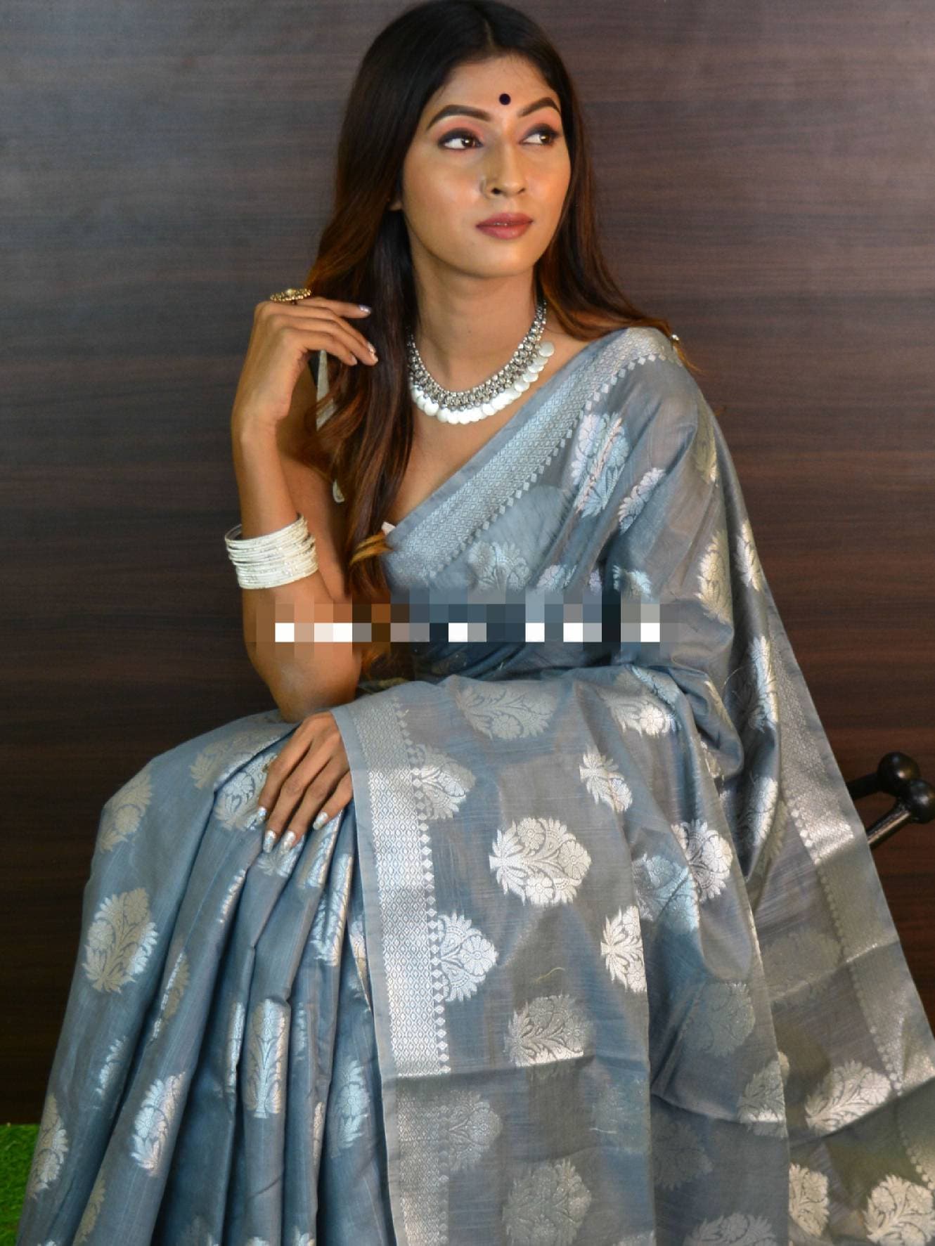 silk cotton saree with silver zari