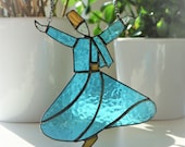Stained Glass Sufi Whirling Dervish Suncatcher Window Ornament Home Gift Home Decoration