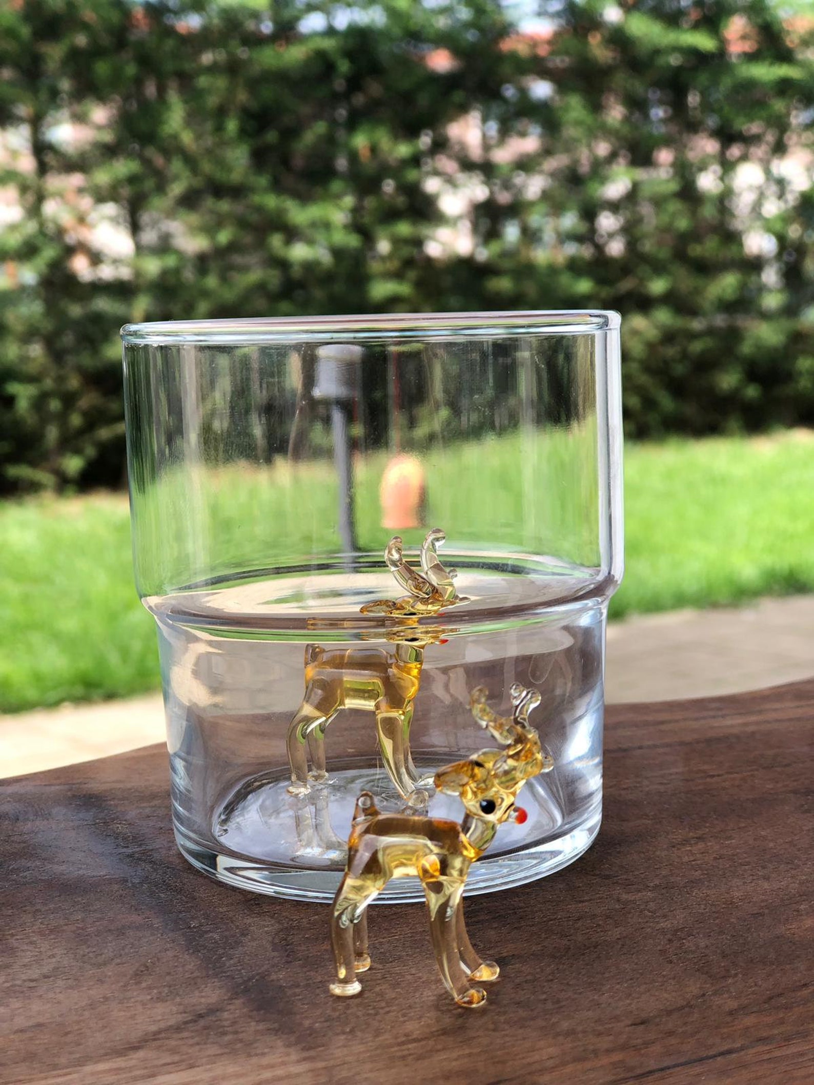 Glass figurines inside drinking glasses glass animal Etsy