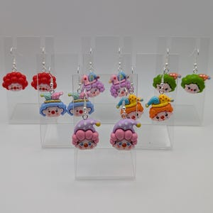 Colourful Quirky Clown Dangle Earrings