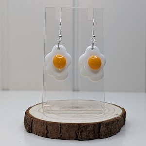 Quirky Fried Egg Statement Drop Earrings