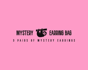 Mystery Earring Bag - 3 Pairs of Mystery Earrings,Blind Bag, Dangle Earrings, Clip on Earrings, Fun Unusual Earrings, Affordable Earrings