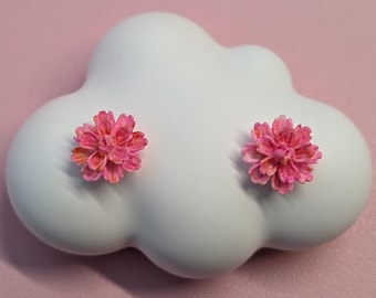 Quirky Dahlia Flower Stud Earrings