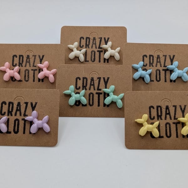 Quirky Balloon Dog Stud Earrings