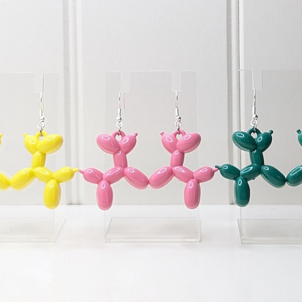 Quirky Balloon Dog Statement Drop Earrings