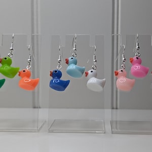 Colourful Duck Dangle Earrings