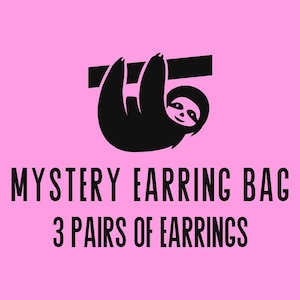 Mystery Earring Bag - 3 Pairs of Mystery Earrings,Blind Bag, Dangle Earrings, Quirky Earrings, Fun Unusual Earrings, Affordable Earrings
