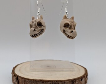 Quirky Dragon Skull Earrings