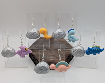 Dinosaur and Asteroid Extinction Odd Mismatched Earrings