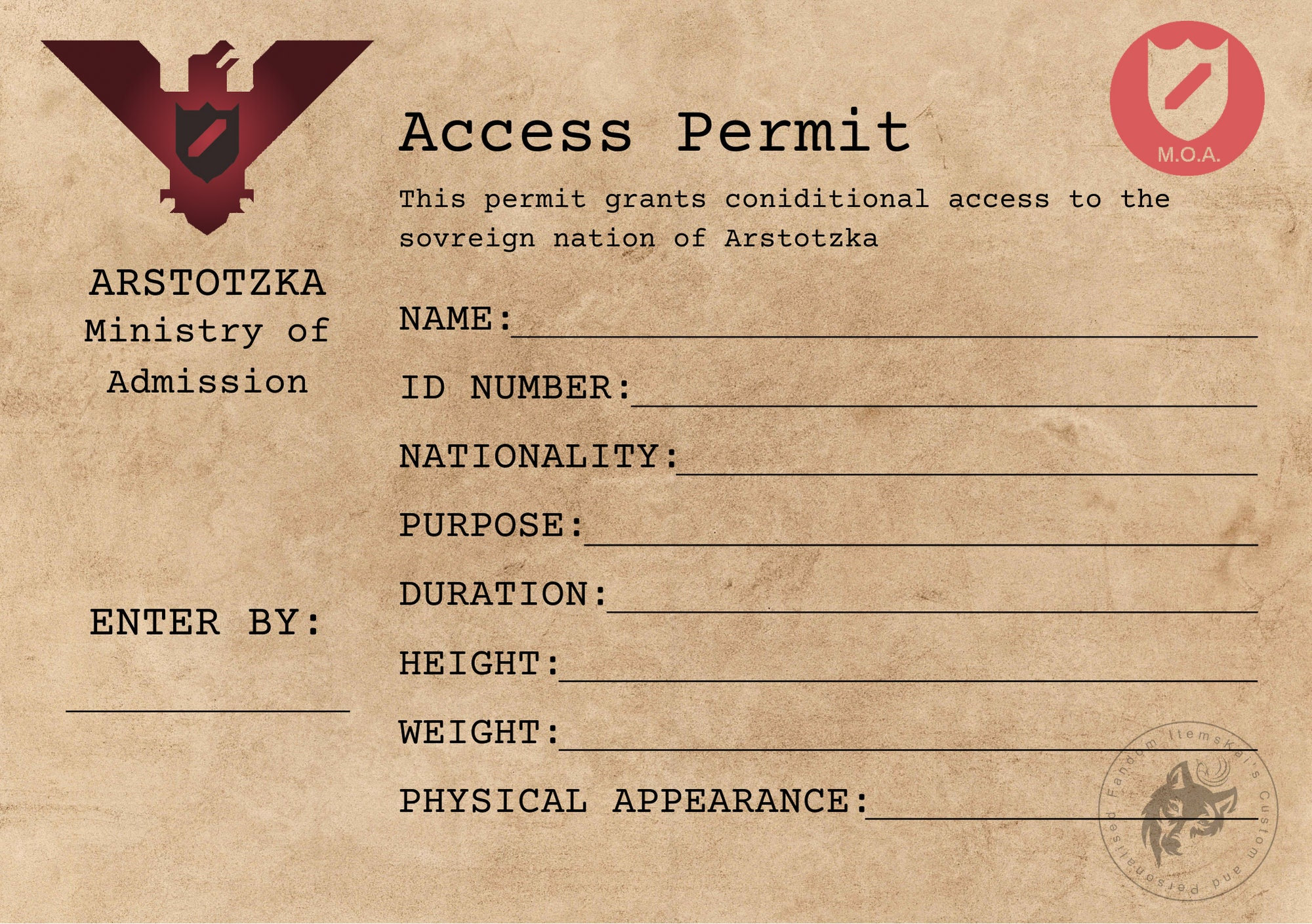 Papers, Please. | Admission Stamps