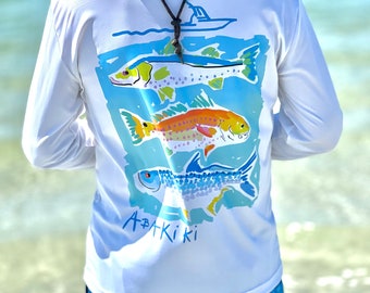 T-shirt à manches longues Abakiki™ Grand Slam Fish Performance, snook, sébaste, tarpon, poisson sportif