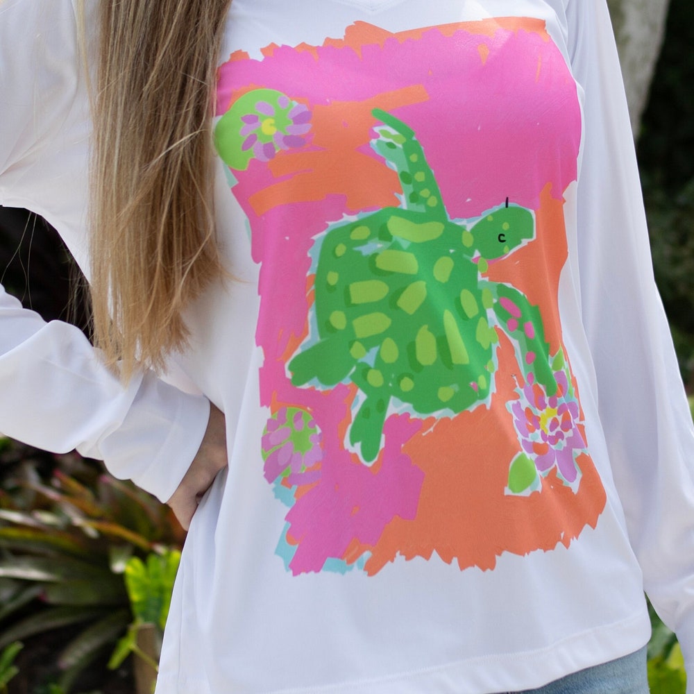 Abakiki UPF50 Sunset Beach Turtle Top main image 0