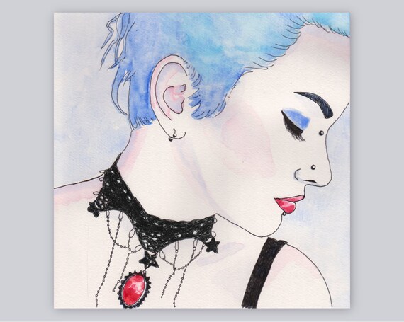 Eclectic Wall Art Aesthetic Room Decor Print Of Watercolor Etsy