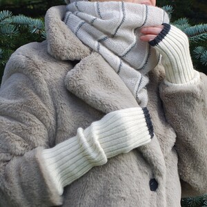 Winter gloves fingerless, wool arm warmers. Perfect, strong warm wool. Best gift for you image 8
