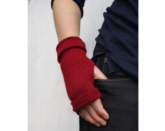 ALPACA fingerless gloves warmers sleeves cozy wrist mittens. Choose color. Made in order. Best gift