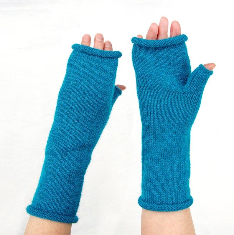 Alpaca gloves with THUMB arm warmers mittens. Perfect strong, circular knitting. Choose color, size. Nice gift image 3