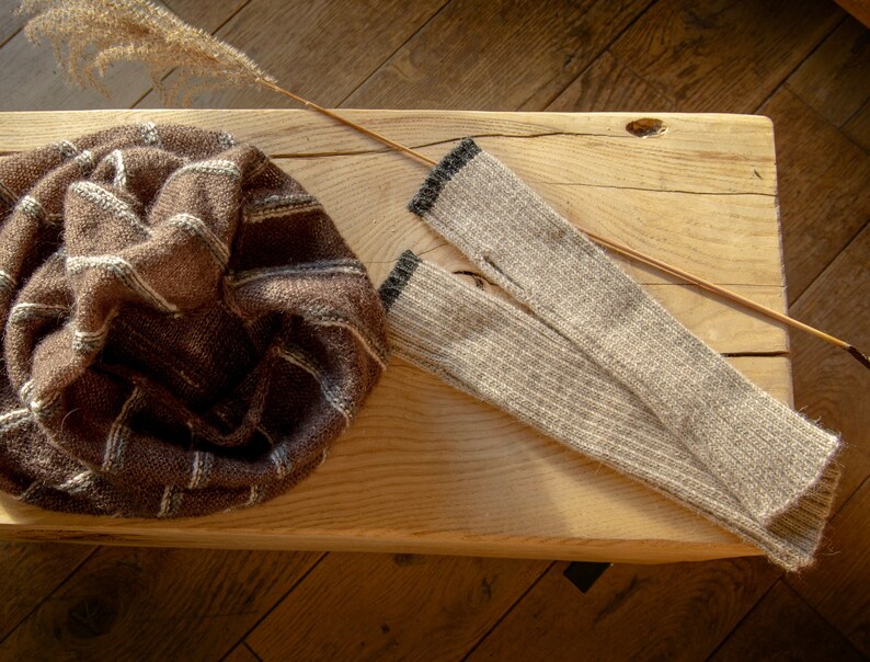 Winter gloves fingerless, wool arm warmers. Perfect, strong warm wool. Best gift for you image 7