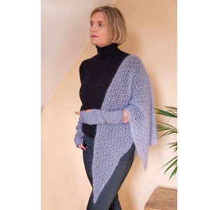 Mohair Silk Scarf: Hand-Knitted Cloud Soft Shawl