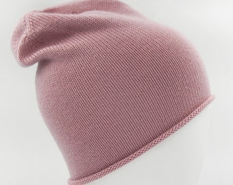 Slouch beanie cashmere hat for women men. 13 colors. Knit gentle cozy warm. Best gift for him and her. All seasons.