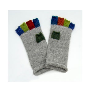 Alpaca half fingers gloves for women men cozy gift. Perfect, strong. Made to order. zdjęcie 1