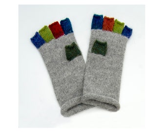 Alpaca half fingers gloves for women men cozy gift. Perfect, strong. Made to order.