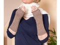 Seamless Alpaca Fingerless Gloves, Soft Knit Wrist Warmers, wool Arm Warmers