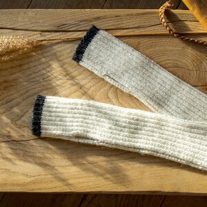 Winter gloves fingerless, wool arm warmers. Perfect, strong warm wool. Best gift for you off white