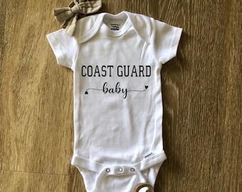 Personalize with name Baby Bodysuit Embroidered United States Coast Guard