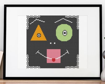 Geometry Buddy Cross Stitch Pattern Cute Fun Teacher or Student Gift Idea 5 Colors