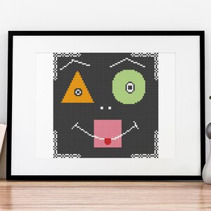 Geometry Buddy Cross Stitch Pattern Cute Fun Teacher or Student Gift Idea 5 Colors