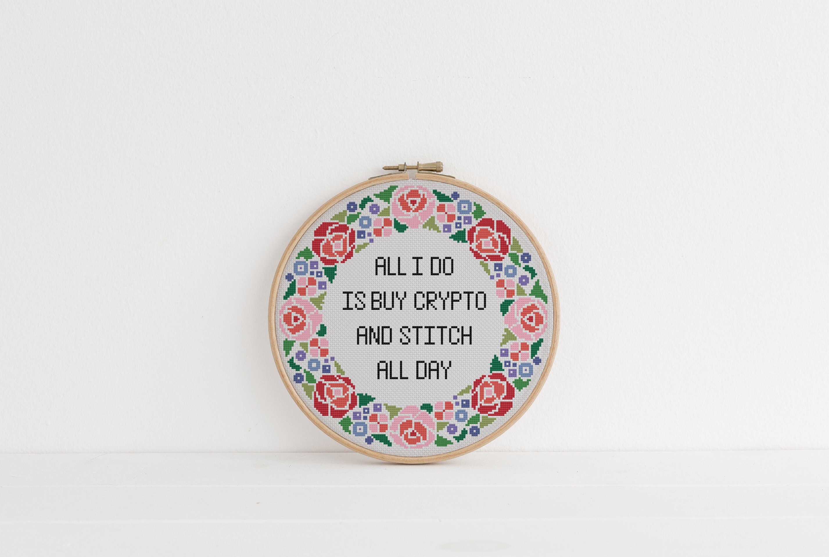All I Do is Buy Crypto Cross Stitch Pattern All Day Modern Stitching Design  10 Colors - Etsy