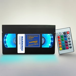 Blockbuster VHS tape, Table lamp, 80s, 90s, Birthday gift, Christmas, Halloween, Gift for baby, Movie poster, Horror movie, Office accessory