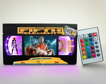 Retro VHS Lamp, Night Light, 80s, 90s, Birthday gift, Christmas, Halloween, Gift for baby, Horror movie poster, Blockbuster Office accessory