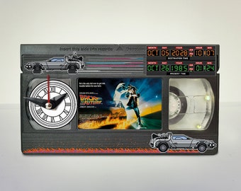 Retro VHS clock, 80s, 90s, Back to the Future VHS tapes, Clock table, Birthday gift, Bestseller, Custom Gift baby, Fantasy film, Christmas