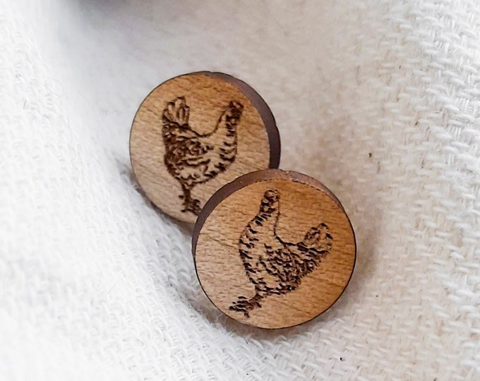 Chicken stud Earrings, Chicken lover gifts for women, Farm jewelry, Homestead gift, Crazy chicken lady gift, Chicken coop owner gift