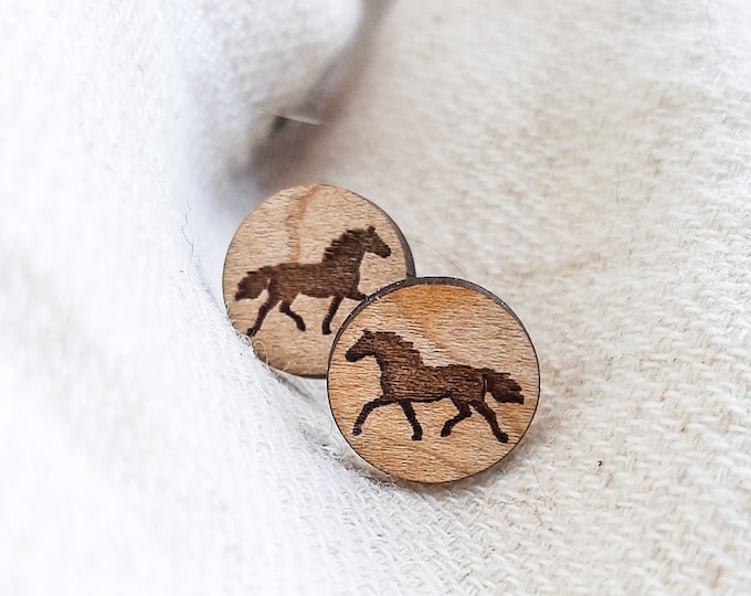 Horse stud earrings, Equestrian jewelry, Horseback riding gift for women, Western earrings, Horse lover gift for girls, Country lover gifts