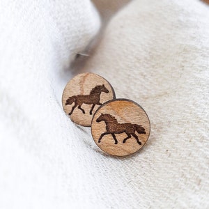 Horse stud earrings, Equestrian jewelry, Horseback riding gift for women, Western earrings, Horse lover gift for girls, Country lover gifts